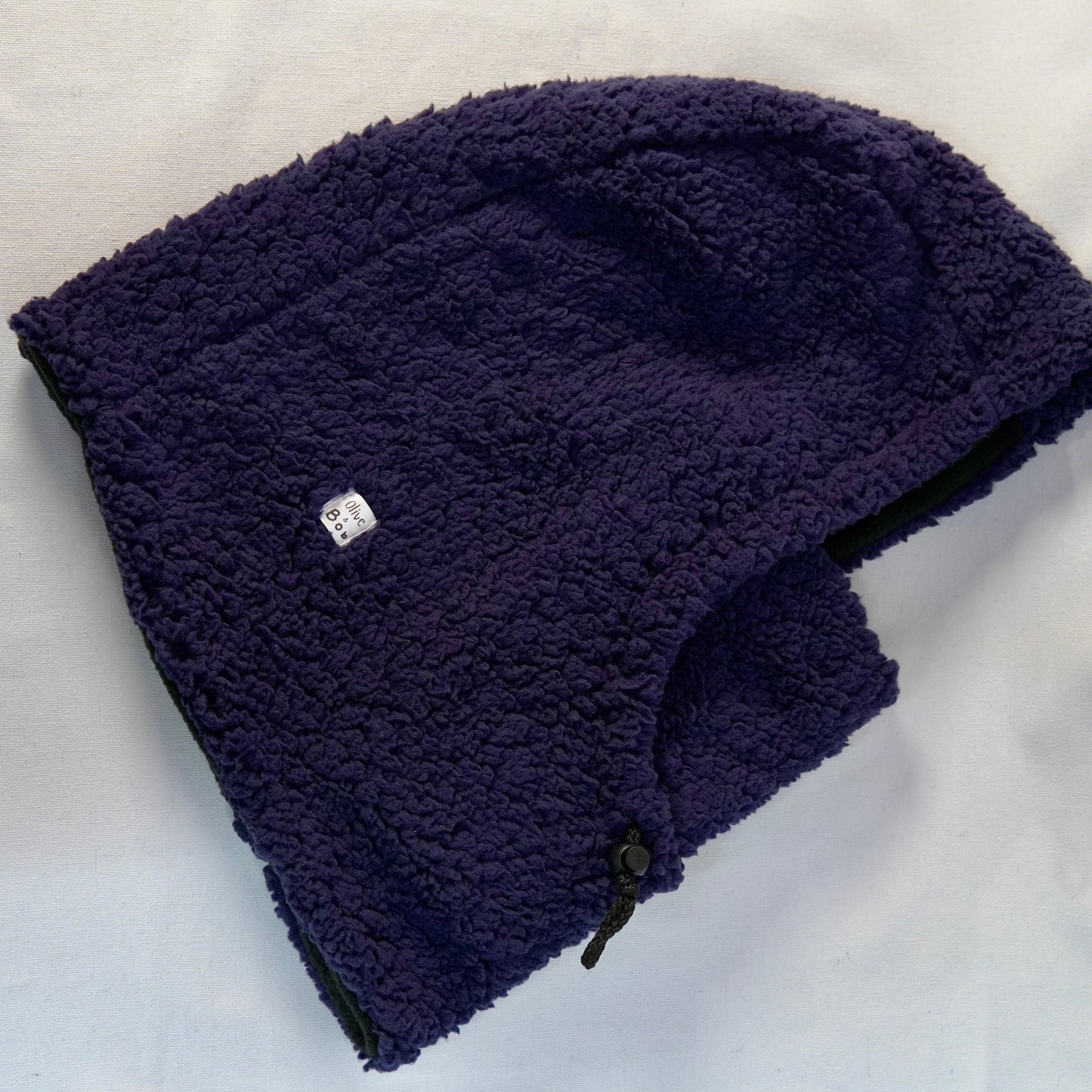 Handmade sherpa hoodie balaclava with a cozy, oversized fit—featuring a soft texture, built-in hood, and snug face coverage for warmth and comfort.