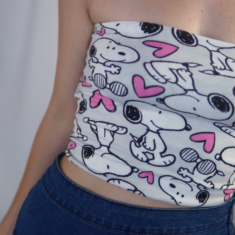 Super Stretchy Snoopy Tube Top (Extra Small/Small)